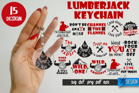 Lumberjack Keychain SVG Bundle Funny Review
